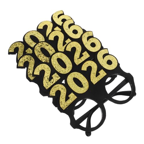 SOLUSTRE 4 Stück Partybrille Schwarz-gold mit Pailletten Kunststoff Brille mit Rundrahmen Foto-requisiten für Abschlussfeier Silvester Geburtstage und Erwachsene SOLUSTRE 4 Stück Partybrille Schwarz-gold mit Pailletten Kunststoff Brille mit Rundrahmen Foto-requisiten für Abschlussfeier Silvester Geburtstage und Erwachsene von SOLUSTRE