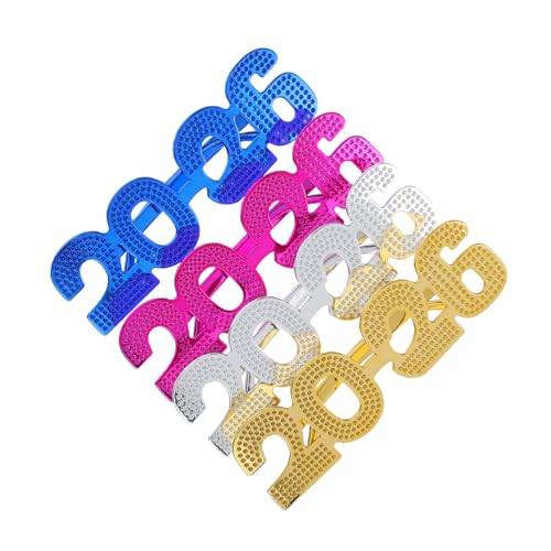 SOLUSTRE 4 Stück Partybrillen mit Glitzerzahlen Bunte Neujahrs und Abschlussfeier Brillen Leichte Fotorequisiten für Silvester Abschluss und Festveranstaltungen SOLUSTRE 4 Stück Partybrillen mit Glitzerzahlen Bunte Neujahrs und Abschlussfeier Brillen Leichte Fotorequisiten für Silvester Abschluss und Festveranstaltungen von SOLUSTRE