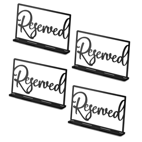 SOLUSTRE 4 Stück Reservierte Tischmarke Logo für reservierte Tische Weg Hochzeitszeichen Name Hochzeitsdeko acrylschild Reservierte Schilder für die Hochzeit Reservierte Sitzschilder Black von SOLUSTRE