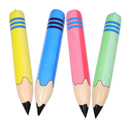SOLUSTRE 4 Stück Teiliges Aufblasbares Bleistift Robustem PVC Riesige Schul-deko Realistische Schreibwaren-requisite für Klassenraum Abschlussfeier Einschulung und Fotomotiv von SOLUSTRE