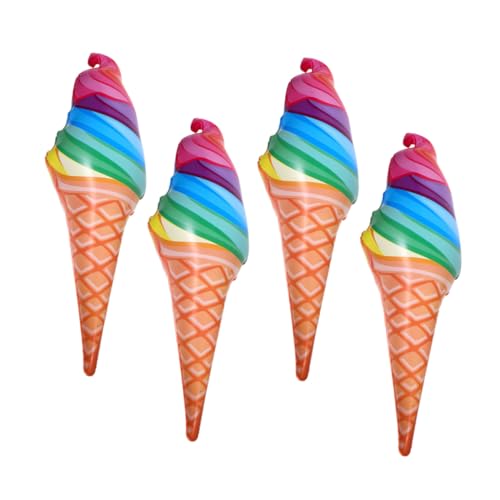 SOLUSTRE 4 Stück Teiliges PVC Aufblasbares Eiscreme deko Party Luftballons für Vielseitige Indoor Outdoor Einfache Reinigung und Transport von SOLUSTRE
