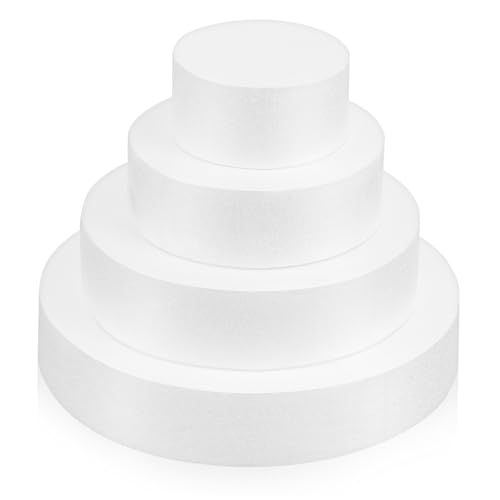 SOLUSTRE 4 Stück Teiliges Schaumkuchen Dummies für Tortendekoration Øcm Øcm Wiederverwendbare Übungsmuster für Hochzeiten und DIY Kuchen Dekoration SOLUSTRE 4 Stück Teiliges Schaumkuchen Dummies für Tortendekoration Øcm Øcm Wiederverwendbare Übungsmuster für Hochzeiten und DIY Kuchen Dekoration von SOLUSTRE