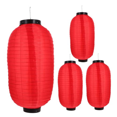 SOLUSTRE 4 Stück Wasserdichte Japanische Seidenlaternen Faltbare Rote Stofflaternen Traditionelle Hängelampen für Frühlingsfest Partydekoration Outdoor und Innenbereich SOLUSTRE 4 Stück Wasserdichte Japanische Seidenlaternen Faltbare Rote Stofflaternen Traditionelle Hängelampen für Frühlingsfest Partydekoration Outdoor und Innenbereich von SOLUSTRE