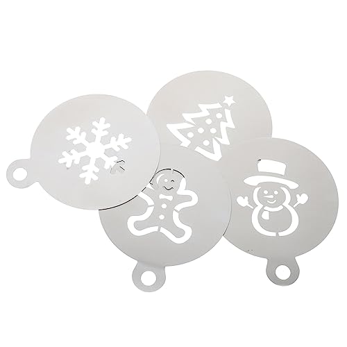 SOLUSTRE 4 Stück Weihnachtsglasursieb Kuchen dekorieren Schablonen Weihnachtskaffeeschablone weihnachten schablonen geldgeschenke weihnachten dekoration kaffeetisch Backzubehör Kochvorlagen SOLUSTRE 4 Stück Weihnachtsglasursieb Kuchen dekorieren Schablonen Weihnachtskaffeeschablone weihnachten schablonen geldgeschenke weihnachten dekoration kaffeetisch Backzubehör Kochvorlagen von SOLUSTRE
