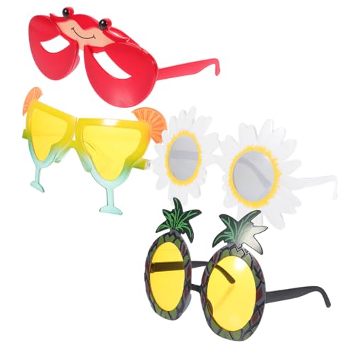 SOLUSTRE 4 Stück dekorative Partybrille Luau Party Gläser für die Luau-Party lustig tropisch Sonnenbrille aus Kunststoff Strandparty-Brille Plastikbrille Kostümbrillen Abs SOLUSTRE 4 Stück dekorative Partybrille Luau Party Gläser für die Luau-Party lustig tropisch Sonnenbrille aus Kunststoff Strandparty-Brille Plastikbrille Kostümbrillen Abs von SOLUSTRE