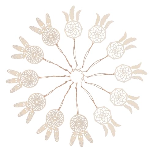 SOLUSTRE 40 Stück Teiliges Dreamcatcher Robustem Holz DIY Bastelset mit Unbehandelten Holzanhängern zum Bemalen Kreatives Wanddekor für Hängende Wanddekoration für Schlafzimmer von SOLUSTRE