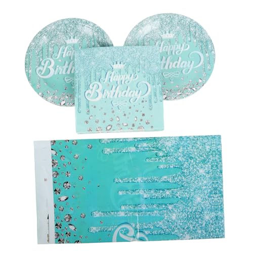 SOLUSTRE 41 Stück Geburtstagsparty Liefert Glitzerpartydekorationen Geburtstagsfeierdekorationen Alles Zum Geburtstag-kuchenteller Dessertteller Zum Geburtstag Papier Light Green SOLUSTRE 41 Stück Geburtstagsparty Liefert Glitzerpartydekorationen Geburtstagsfeierdekorationen Alles Zum Geburtstag-kuchenteller Dessertteller Zum Geburtstag Papier Light Green von SOLUSTRE
