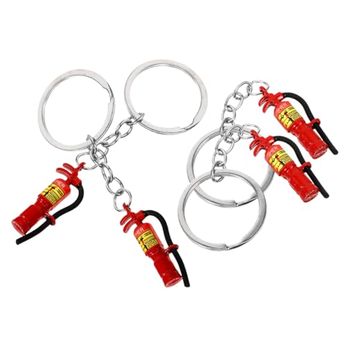 SOLUSTRE 4Stücke Feuerwehrmann Schlüsselanhänger aus Dekorative Anhänger für Geldbörse Handtasche und Autoschlüssel für Feuerwehrliebhaber von SOLUSTRE