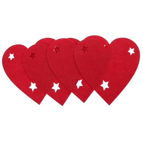 SOLUSTRE 4Stücke Weihnachtliche Besteckbeutel im Herzförmige Tischdeko für Festtage Romantisches Design für Besondere für Weihnachten Hochzeiten und Partys von SOLUSTRE