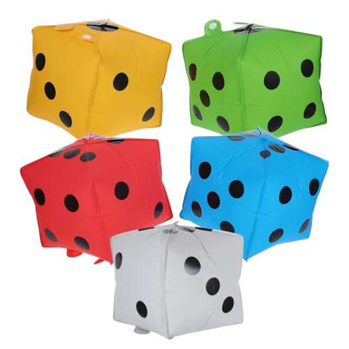 SOLUSTRE 5 Stück Ballon Ballonfest Spielabenddekorationen Partyballons Würfelballons Spielballon Spieleabend-ballons Quadratballon Ballondekoration Spielabend Aluminiumfolie von SOLUSTRE