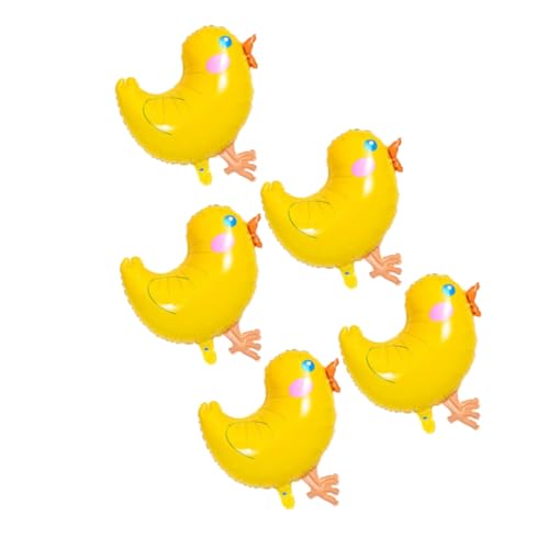 SOLUSTRE 5 Stück Großer Gelber Hühnerballon Folienballon Luftballons Mit Nutztieren Frühlingsdeko Cartoon-tier-ballon Braut Bräutigam Ballon Frühlingsfestballon Aluminiumfolie Yellow von SOLUSTRE