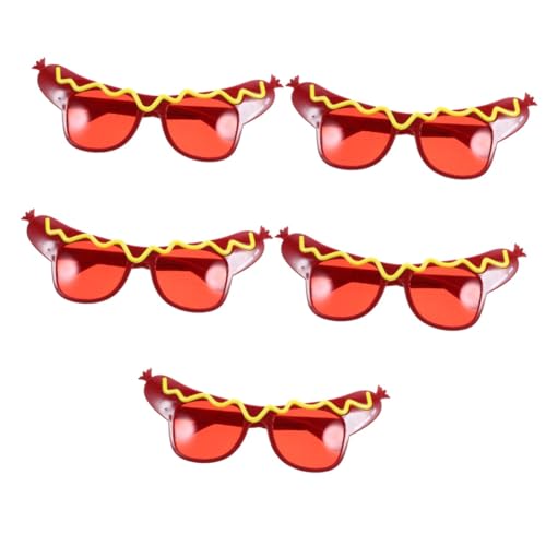 SOLUSTRE 5 Stück Hot-Dog-Spielzeuggläser lustige brille Brillen für die Sommerparty Fotokabine Requisiten Brille Partygeschenke Gläser Party-Festival-Brille Abs rot SOLUSTRE 5 Stück Hot-Dog-Spielzeuggläser lustige brille Brillen für die Sommerparty Fotokabine Requisiten Brille Partygeschenke Gläser Party-Festival-Brille Abs rot von SOLUSTRE