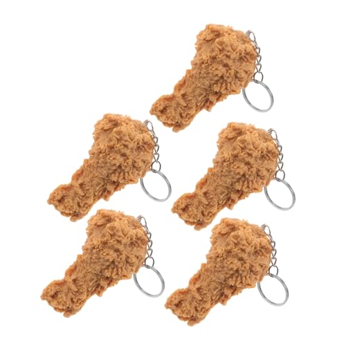 SOLUSTRE 5stücke Schlüsselanhänger Mit Simuliertem Gebratenen Hähnchen Realistischer Fake Food Ornament Anhänger Kompaktes Und Handliches Hühnerbein-simulation Accessoire von SOLUSTRE