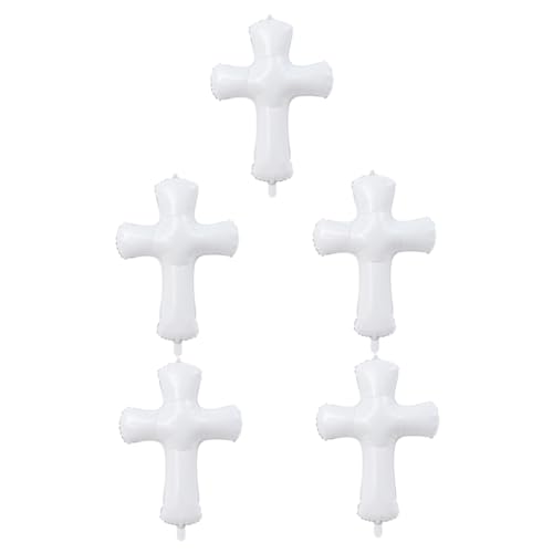 SOLUSTRE 5 Stück Taufballons ballonie balloonies gebutagsdeko Dekoration Ballons zur Taufe geformt mit luftballons Babyparty-Kreuzballons Geburtstagsverzierung Aluminiumfolie Weiß SOLUSTRE 5 Stück Taufballons ballonie balloonies gebutagsdeko Dekoration Ballons zur Taufe geformt mit luftballons Babyparty-Kreuzballons Geburtstagsverzierung Aluminiumfolie Weiß von SOLUSTRE