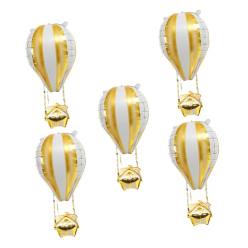SOLUSTRE 5 Stück Teiliges Aluminium Folienballon Gold Heißluftballon Design Vielseitige Party und Geburtstagsdeko Einfache Montage für Kinderfeste Hochzeiten und Valentinstag SOLUSTRE 5 Stück Teiliges Aluminium Folienballon Gold Heißluftballon Design Vielseitige Party und Geburtstagsdeko Einfache Montage für Kinderfeste Hochzeiten und Valentinstag von SOLUSTRE