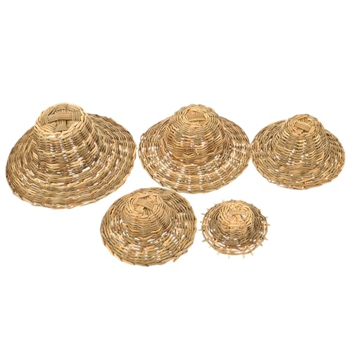 SOLUSTRE 5 Stück Teiliges Mini Handgefertigte Geflochtene Strohhüte Kleine Sombrero Hüte als Dekorative Bastelaccessoires Leicht Realistisch Vielseitig für Foto Requisiten und SOLUSTRE 5 Stück Teiliges Mini Handgefertigte Geflochtene Strohhüte Kleine Sombrero Hüte als Dekorative Bastelaccessoires Leicht Realistisch Vielseitig für Foto Requisiten und von SOLUSTRE