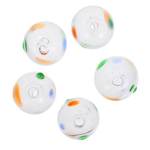 SOLUSTRE 5 Stück Wind Chime Glasperlen Teiliges Hohlglas Rundperlen mit Ersatzteile für Windspiel DIY Schmuck und Bastelzubehör Langlebige Polierte Glasperlen für Armbänder und Dekoration von SOLUSTRE