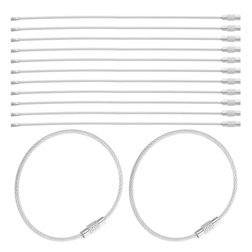SOLUSTRE 50 Stück Draht-Schlüsselanhängerkabel, PVC-beschichtet, Schlüsselringkabel, Gepäckanhänger, Schlaufen, Verbinder für Gepäck, Schlüsselringe und Küchenutensilien SOLUSTRE 50 Stück Draht-Schlüsselanhängerkabel, PVC-beschichtet, Schlüsselringkabel, Gepäckanhänger, Schlaufen, Verbinder für Gepäck, Schlüsselringe und Küchenutensilien von SOLUSTRE