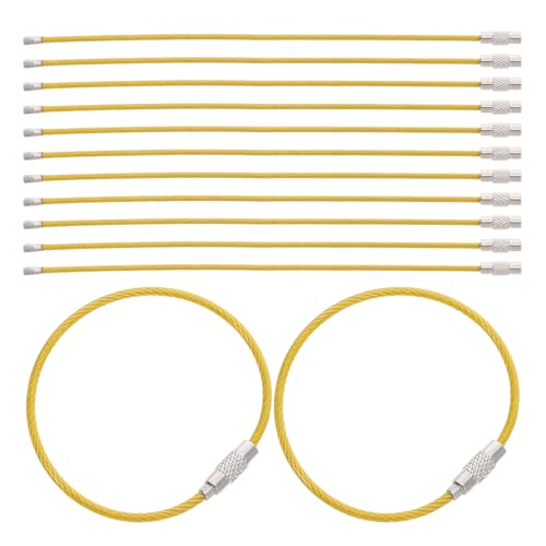 SOLUSTRE 50 Stück Draht-Schlüsselanhängerkabel, PVC-beschichtet, Schlüsselringkabel, Gepäckanhänger, Schlaufen, Verbinder für Gepäck, Schlüsselringe und Küchenutensilien SOLUSTRE 50 Stück Draht-Schlüsselanhängerkabel, PVC-beschichtet, Schlüsselringkabel, Gepäckanhänger, Schlaufen, Verbinder für Gepäck, Schlüsselringe und Küchenutensilien von SOLUSTRE