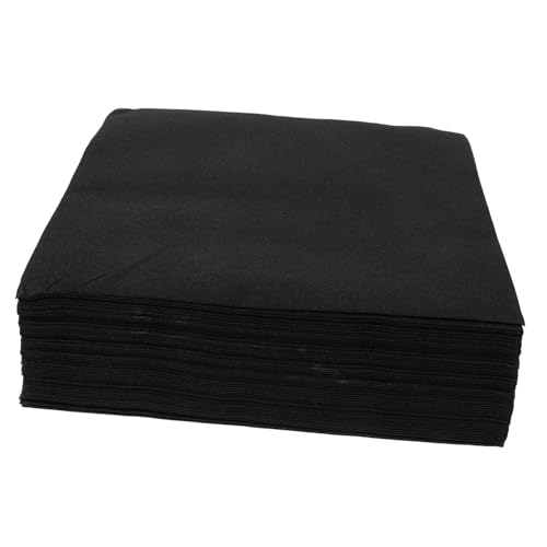 SOLUSTRE 50 Stück Groß Geburtstag Abendessen Tischservietten Servietten Für Den Haushalt Tischzubehör Dinner-party-servietten Haushaltsservietten Hochzeitsservietten Papier Black von SOLUSTRE
