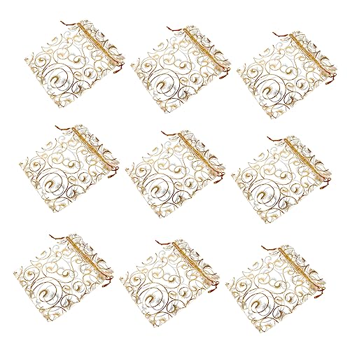 SOLUSTRE 50 Stück Hochwertige Geschenksäckchen aus Organzastoff Kordelzugbeutel für Hochzeiten Weihnachten Süßigkeiten und Kleine von SOLUSTRE