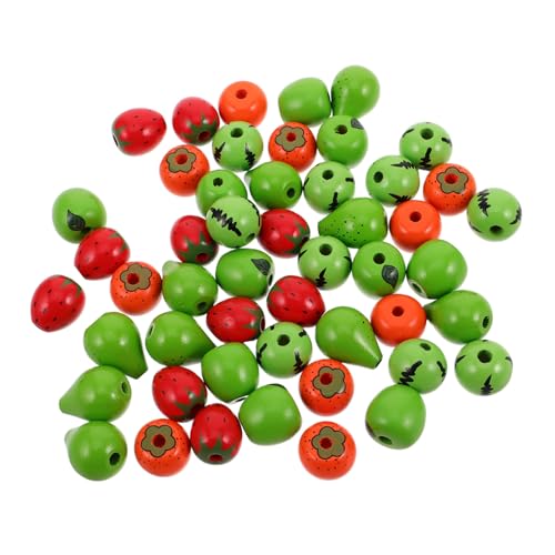 SOLUSTRE 50 Stück Obst Holzperlen Obstperlen Zur Schmuckherstellung Obstperlen Für Armbänder SOLUSTRE 50 Stück Obst Holzperlen Obstperlen Zur Schmuckherstellung Obstperlen Für Armbänder von SOLUSTRE