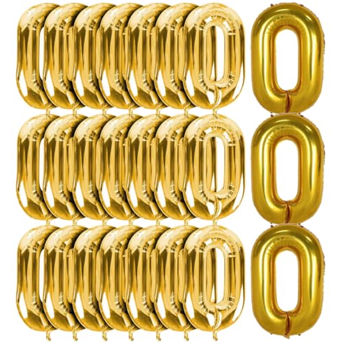 SOLUSTRE 50 Stück Retro Foil Ballon Ketten Goldene Luftballons für Geburtstagsfeiern Hochzeiten Jahre Party Dekorationen Party Supplies von SOLUSTRE