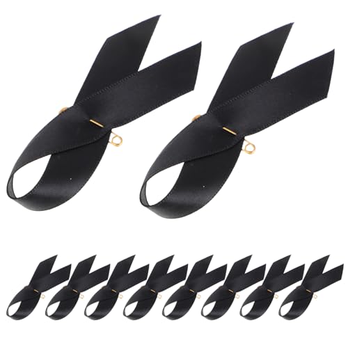 SOLUSTRE 50 Stück Trauerbandbrosche Bewusstseins-Reversnadel-Erinnerung schwarzer Trauerband-Streamer Gedenkbandsport Hellblaue Bewusstseinsbänder aus Stoff Polyester Black von SOLUSTRE