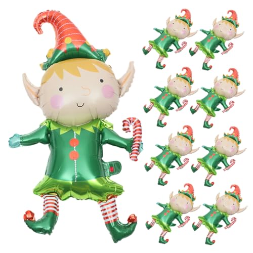 SOLUSTRE 50 Stück Weihnachtsballons aus Aluminiumfolie Grüne Clown Dekoration Robust und Reißfest Vielseitig für Weihnachts und Neujahrsfeiern Geburtstage und Festlichkeiten Geeignet von SOLUSTRE