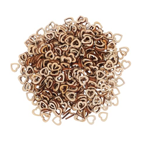 SOLUSTRE 500 Stück Holzherzen Hohl Herz Ausschnitte für Diy Dekorationen für Valentinstag Hochzeiten Tischstreudeko und Rustikale von SOLUSTRE