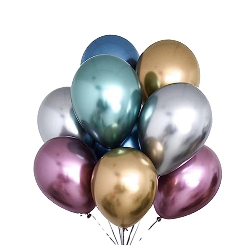 SOLUSTRE 50Stücke Metallic Luftballons Verdickte Latexballons Für Feste Hochzeiten Und Partys Mischung Für Kreative Dekorationen Und Unvergessliche Erinnerungen von SOLUSTRE