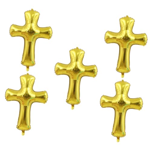 SOLUSTRE 5Stücke Kreuzförmige Aluminiumfolie Ballons Für Shower Und Goldene Folienballons Als Dekoration Für Kinderpartys Und Feiern SOLUSTRE 5Stücke Kreuzförmige Aluminiumfolie Ballons Für Shower Und Goldene Folienballons Als Dekoration Für Kinderpartys Und Feiern von SOLUSTRE