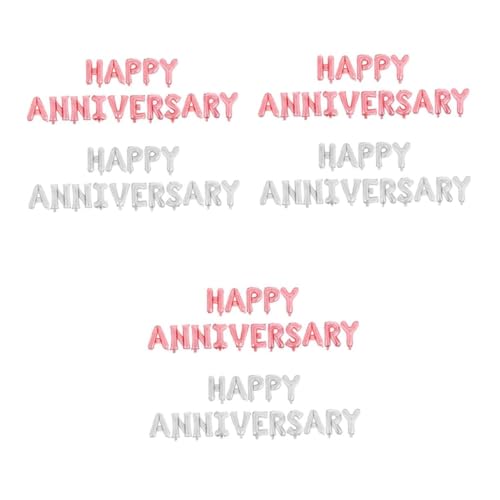 SOLUSTRE 6 Sätze Happy Anniversary Ballons Aluminiumfolie Schnell Aufblasbar Wiederverwendbar Silber Roségold Hochzeit Jubiläum Party Dekoration Set SOLUSTRE 6 Sätze Happy Anniversary Ballons Aluminiumfolie Schnell Aufblasbar Wiederverwendbar Silber Roségold Hochzeit Jubiläum Party Dekoration Set von SOLUSTRE