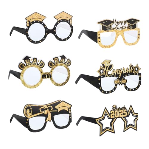 SOLUSTRE 6 Stück 2025 Abschlussfeier-Brille Silvester Brille Abschlussfeier Brille Lustige Brillen für Feste Papierbrille Abschluss Brillen-Abschlussfeier Abschluss-dekorative Brille SOLUSTRE 6 Stück 2025 Abschlussfeier-Brille Silvester Brille Abschlussfeier Brille Lustige Brillen für Feste Papierbrille Abschluss Brillen-Abschlussfeier Abschluss-dekorative Brille von SOLUSTRE