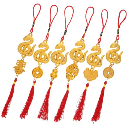 SOLUSTRE 6 Stück Chinesische Neujahrsdekoration Goldene Schlangen anhänger mit Chinesischem Knoten Glücksbringer für Reichtum und Wohlstand Vielseitige Hängedeko für Zuhause Auto Innen SOLUSTRE 6 Stück Chinesische Neujahrsdekoration Goldene Schlangen anhänger mit Chinesischem Knoten Glücksbringer für Reichtum und Wohlstand Vielseitige Hängedeko für Zuhause Auto Innen von SOLUSTRE