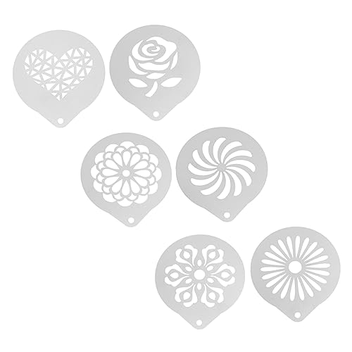 SOLUSTRE 6 Stück Kaffee Latte Kaffeeschaum Espresso-schablonen Kunst Kaffee-dekorationsform Diy-kaffeevorlagen Restaurant-latte-vorlagen Werkzeug Milchspray-vorlage Rostfreier Stahl Silver SOLUSTRE 6 Stück Kaffee Latte Kaffeeschaum Espresso-schablonen Kunst Kaffee-dekorationsform Diy-kaffeevorlagen Restaurant-latte-vorlagen Werkzeug Milchspray-vorlage Rostfreier Stahl Silver von SOLUSTRE