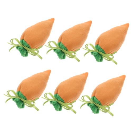 SOLUSTRE 6 Stück Karottenbündel Taschen Goodie Bags Karotten Karottenförmige Goody Bags Kegelförmige Bonbontüten Ostertüte Osterkarottenwickel Karottenförmige Leckerli Tüten Snack von SOLUSTRE