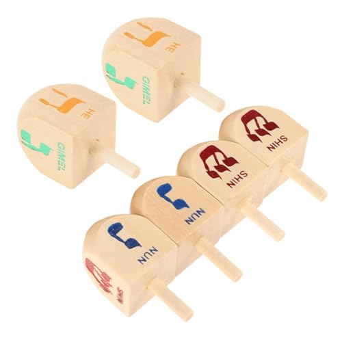 SOLUSTRE 6 Stück Kreisel Heimdekoration Mini Dreidel Handgefertigte Dreidel Für Dekorationen Dreidel Spiel Dreidel Für Holz von SOLUSTRE