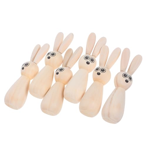 SOLUSTRE 6 Stück Osterhasenpuppen Zum Basteln Ostern DIY Basteln Osterschmuck Kaninchenfiguren Osterhasen Bastelbedarf Dekorative Kaninchen Hasenpuppen Schmuck Osterdekor Holz SOLUSTRE 6 Stück Osterhasenpuppen Zum Basteln Ostern DIY Basteln Osterschmuck Kaninchenfiguren Osterhasen Bastelbedarf Dekorative Kaninchen Hasenpuppen Schmuck Osterdekor Holz von SOLUSTRE