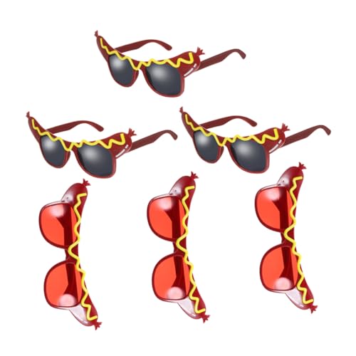 SOLUSTRE 6 Stück Teiliges Hot Dog Partybrillen Leichte Wiederverwendbare Spaß Sonnenbrillen mit Transparenten Gläsern Vielseitig für Geburtstag Halloween Cosplay und Dekorationen Passend SOLUSTRE 6 Stück Teiliges Hot Dog Partybrillen Leichte Wiederverwendbare Spaß Sonnenbrillen mit Transparenten Gläsern Vielseitig für Geburtstag Halloween Cosplay und Dekorationen Passend von SOLUSTRE