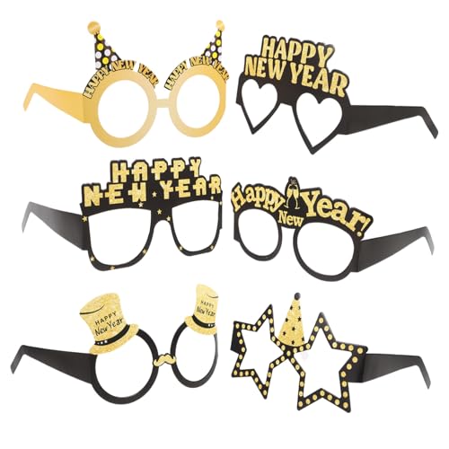SOLUSTRE 6 Stück Teiliges Neujahrs Papierbrillen Lustige Party Sonnenbrillen aus Papier Leichte Foto Requisiten für Silvester Schulfeiern Familien und Firmenveranstaltungen SOLUSTRE 6 Stück Teiliges Neujahrs Papierbrillen Lustige Party Sonnenbrillen aus Papier Leichte Foto Requisiten für Silvester Schulfeiern Familien und Firmenveranstaltungen von SOLUSTRE
