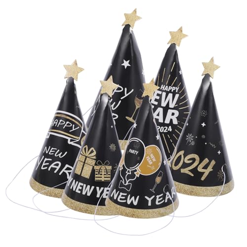 SOLUSTRE 6 Stück Teiliges Papierkegel Partyhüte Leichte Neujahrsdeko für Silvesterfeier Bunte Neujahrsfest Hüte Komfortable Papierparty Hüte für Festliche Foto Requisiten SOLUSTRE 6 Stück Teiliges Papierkegel Partyhüte Leichte Neujahrsdeko für Silvesterfeier Bunte Neujahrsfest Hüte Komfortable Papierparty Hüte für Festliche Foto Requisiten von SOLUSTRE