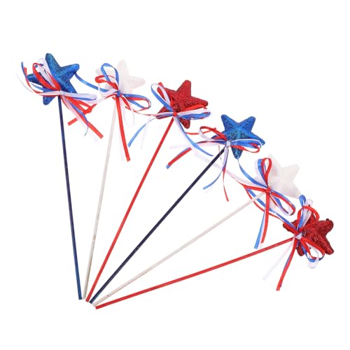 SOLUSTRE 6 Stück Teiliges Patriotische Sternstab Dekoration mit Schleifen Leicht und Vielseitig für Innen und Außenbereich zur Feier Des Unabhängigkeitstags und Festlichkeiten SOLUSTRE 6 Stück Teiliges Patriotische Sternstab Dekoration mit Schleifen Leicht und Vielseitig für Innen und Außenbereich zur Feier Des Unabhängigkeitstags und Festlichkeiten von SOLUSTRE