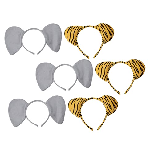 SOLUSTRE 6 Stück Teiliges Plüsch Tierohren Haarreif für Niedliche Cartoon Tierkopfband Elastisch und Bequem für Kostüm Themenpartys Fotorequisiten Zufällige Designs von SOLUSTRE