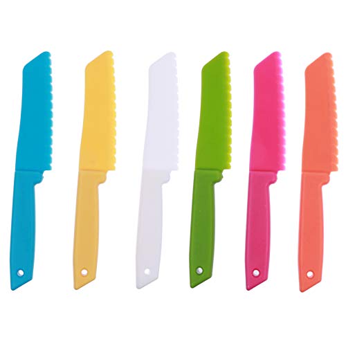 SOLUSTRE 6 Stück Teiliges Set Cake Cutter Sichere Obst und Brotmesser aus Kunststoff für Ergonomisches Design Lebensmittelecht für Geburtstagsfeiern SOLUSTRE 6 Stück Teiliges Set Cake Cutter Sichere Obst und Brotmesser aus Kunststoff für Ergonomisches Design Lebensmittelecht für Geburtstagsfeiern von SOLUSTRE
