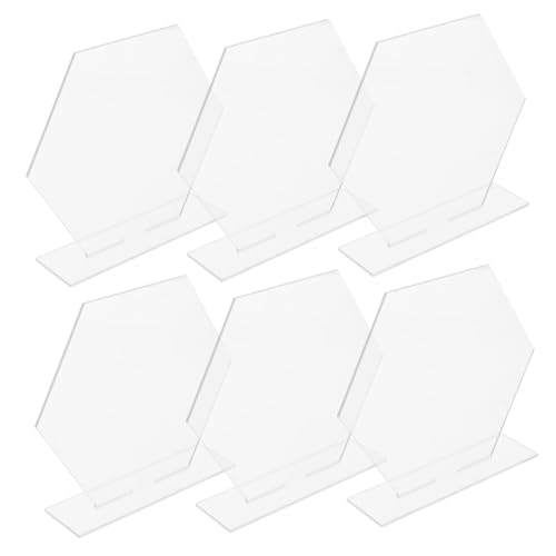 SOLUSTRE 6 Stück Teiliges Tischnummernschilder aus mit Ständer Blanko Schild für Hochzeiten Restaurants Partys Wiederverwendbare Tischkartenhalter von SOLUSTRE