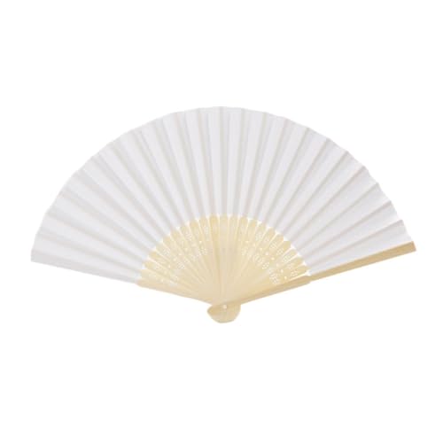 SOLUSTRE 6 Stück Teiliges Weiße Faltbare Blanko handfächer aus Papier Chinesischer Fächer zum Bemalen DIY Kinderparty Geschenk Traditioneller Faltbarer Fächer zum Selbstgestalten von SOLUSTRE