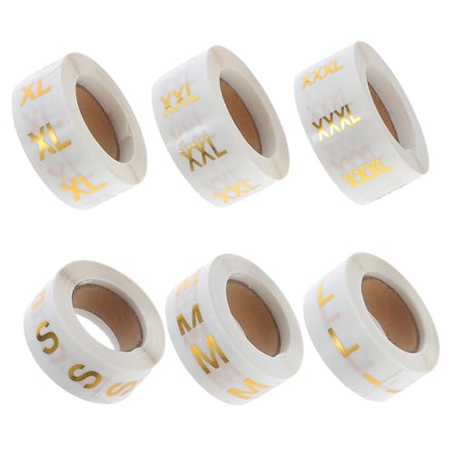 SOLUSTRE 6Rollen Kleidung Größenaufkleber S Runde Wasserdichte Kleidungsetiketten Goldprägung für Einzelhandel Lagerung und Organisation von Bekleidung SOLUSTRE 6Rollen Kleidung Größenaufkleber S Runde Wasserdichte Kleidungsetiketten Goldprägung für Einzelhandel Lagerung und Organisation von Bekleidung von SOLUSTRE