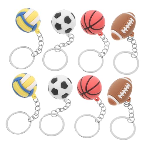 SOLUSTRE 8 Stück Hängende Ball-schlüsselanhänger, Sportball-elemente-schlüsselanhänger, Kreative Schlüsselanhänger, Fußball-schlüsselanhänger, Sport-schlüsselanhänger, Rucksäcke, von SOLUSTRE