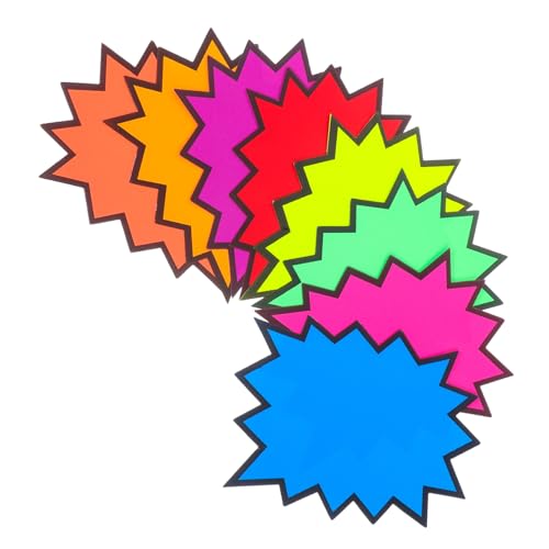 SOLUSTRE 80Stücke Fluoreszierende Preisschilder für Einzelhandel Leere Papierschilder für Flohmärkte Werbung Auffälliges Design für Bessere von SOLUSTRE